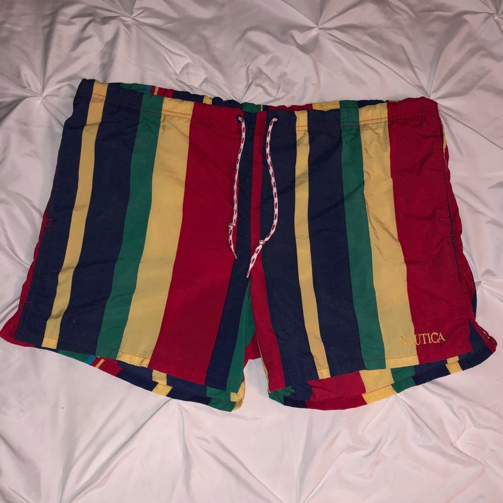 Mens Nautica Striped Swim Trunks Size XL